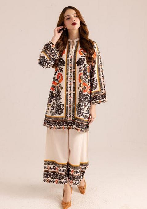 Black Printed Rayon Co Ord Sets