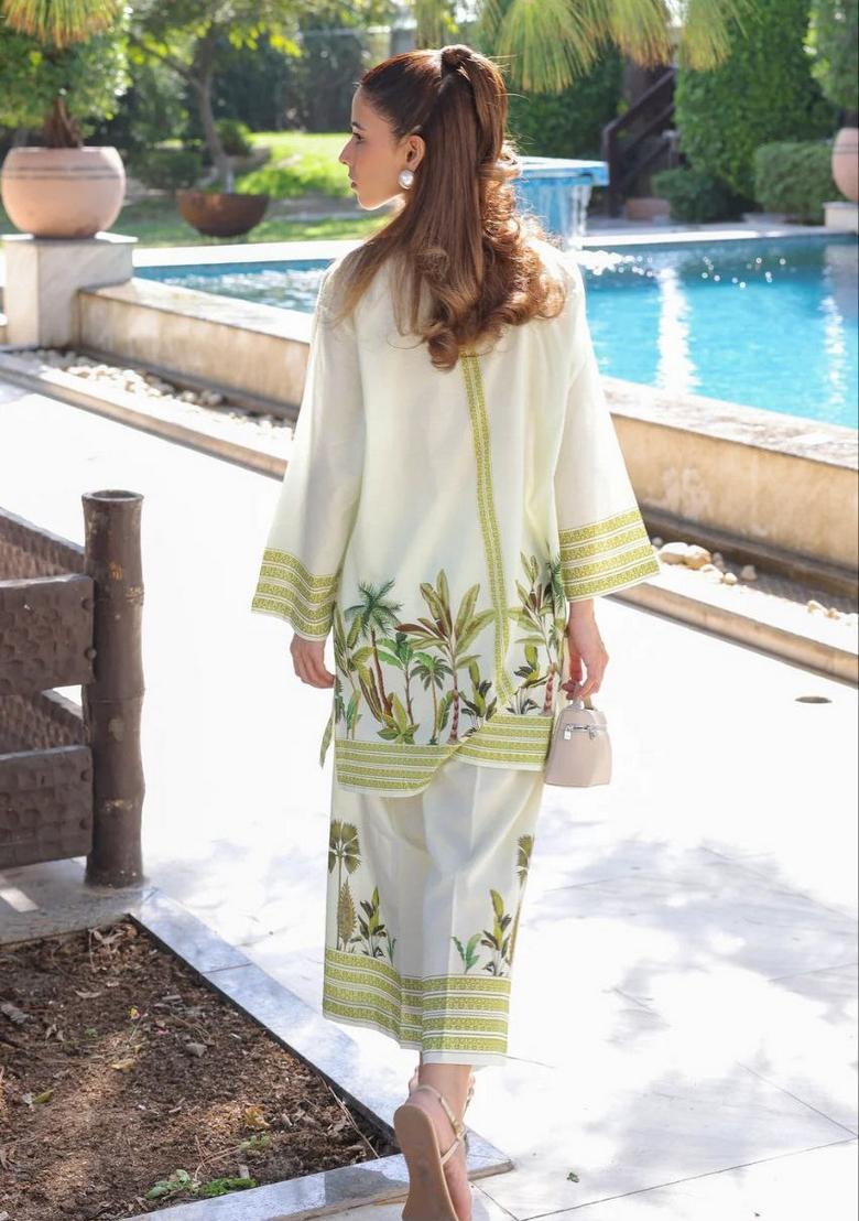 White Printed Rayon Co Ord Sets - Indya