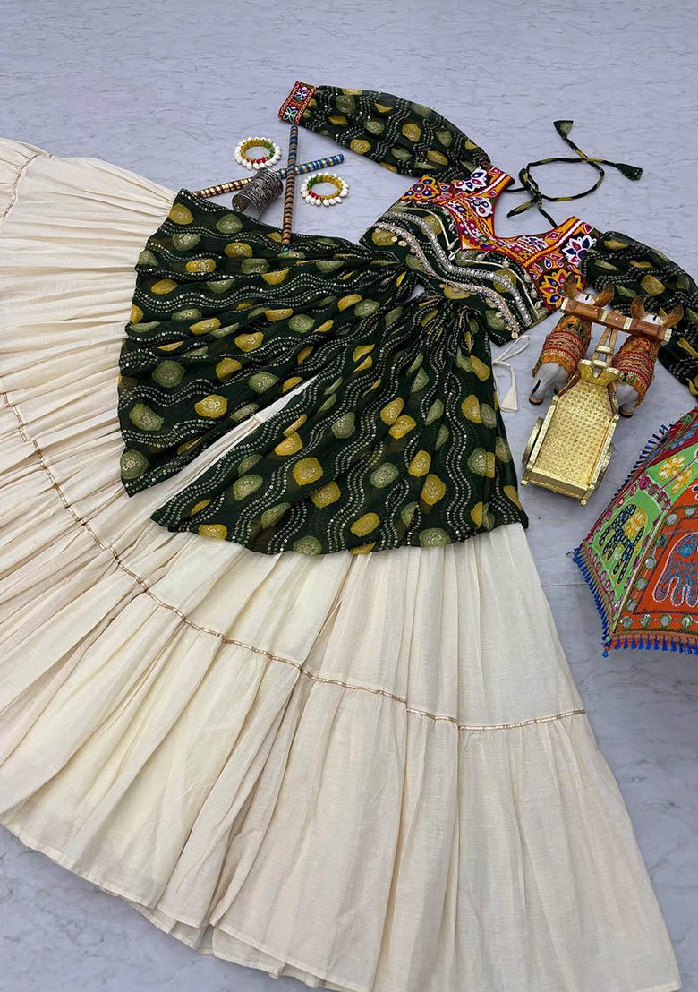 Green Embroidery Cotton Indo Western Co Ord Set - Indya