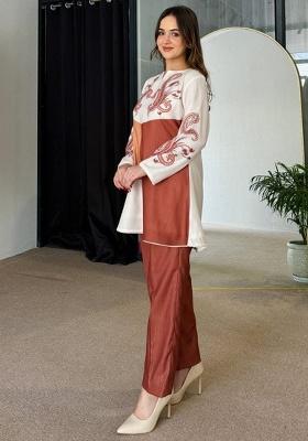 Brown Printed Cotton Co Ord Set