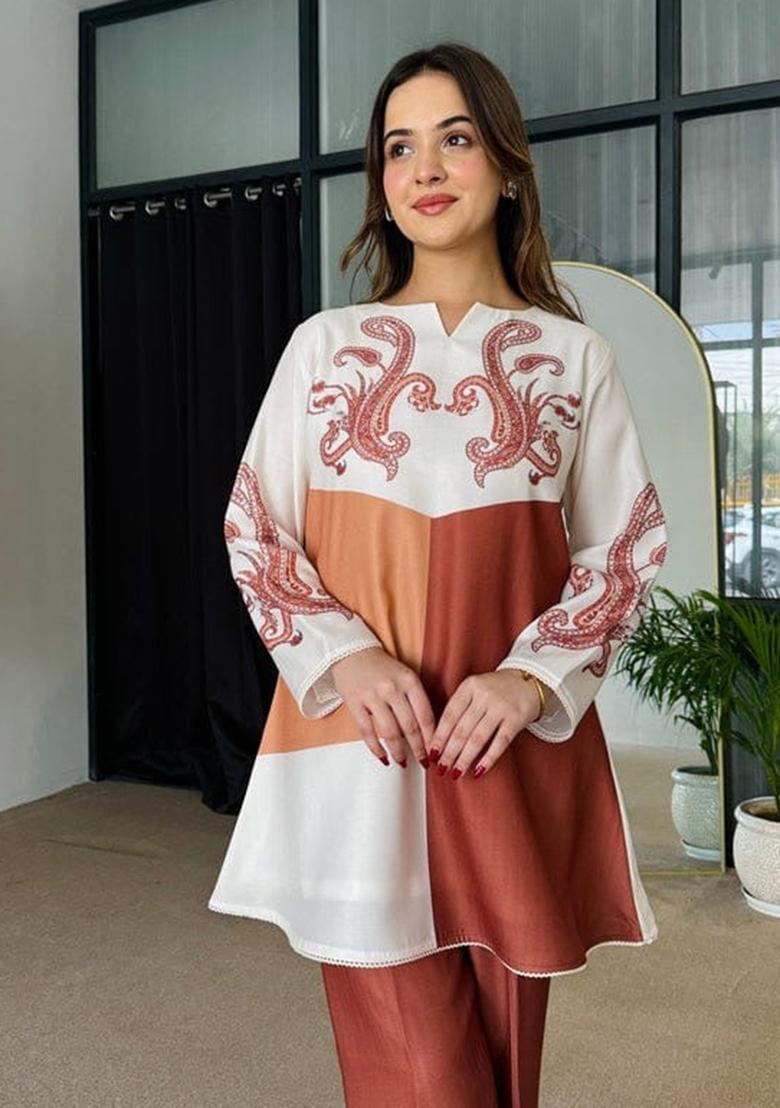 Brown Printed Cotton Co Ord Set - Indya