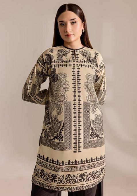 Black Printed Cotton Co Ord Set