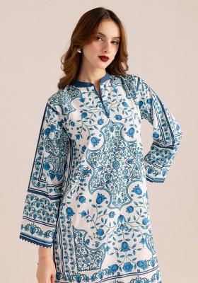 Blue Printed Cotton Co Ord Set