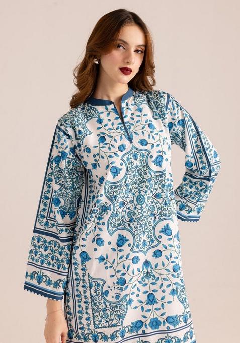 Blue Printed Cotton Co Ord Set