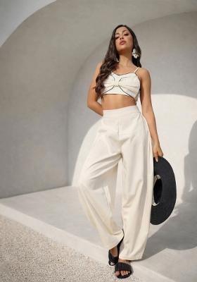 White Solid Cotton Co Ords Set