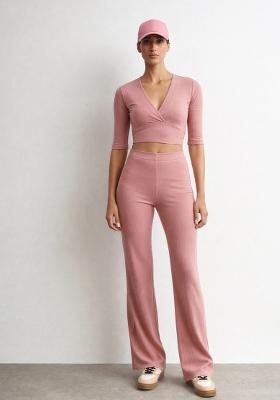 Pink Solid Cotton Co Ords Set