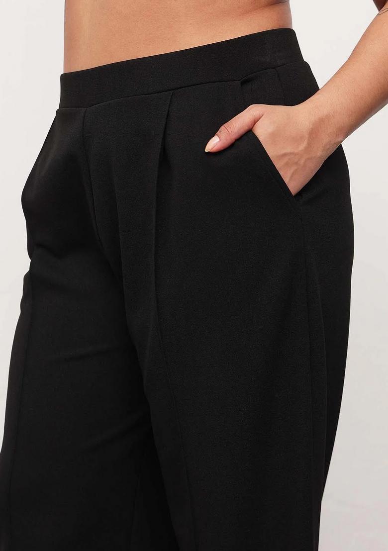 Black Solid Cotton Co Ords Set - Indya