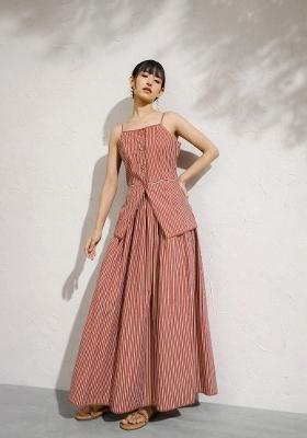 Brown Printed Poplin Co Ords Set