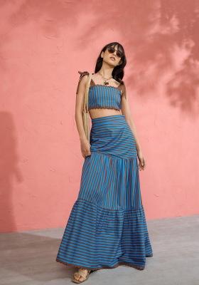 Blue Printed Poplin Co Ords Set