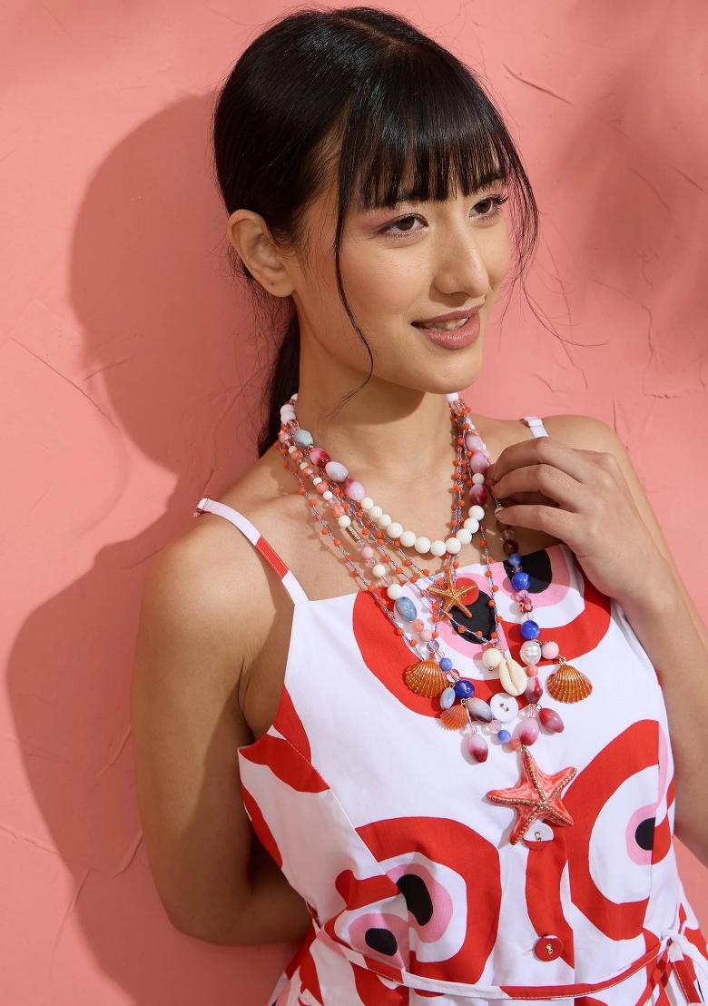 Red Printed Poplin Co Ords Set - Indya