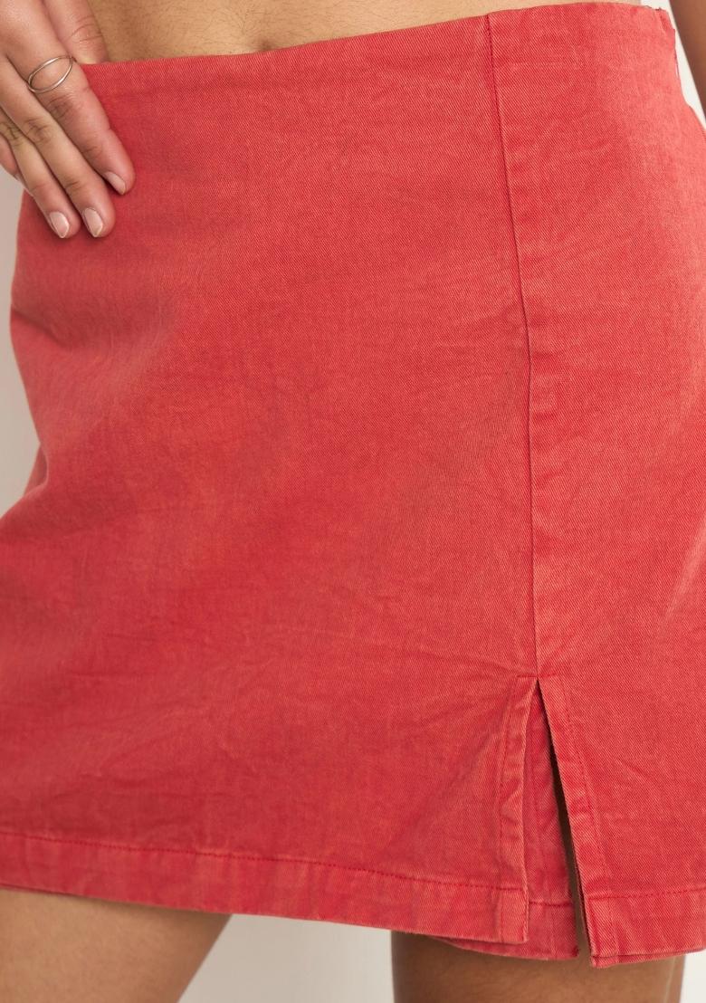 Red Solid Cotton Co Ords Set - Indya