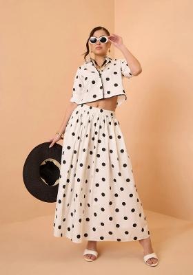 White Printed Poplin Co Ords Set