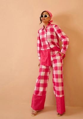 Pink Checked Poplin Co Ords Set