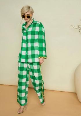 Green Checked Poplin Co Ords Set