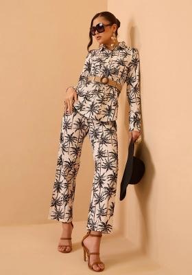Black Printed Poplin Co Ords Set