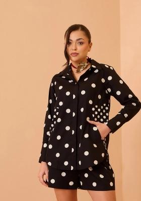 Black Printed Poplin Co Ords Set