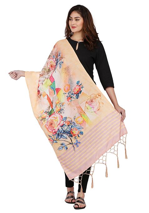 Multicolor Printed Abstract Print Cotton Dupatta