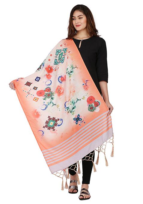 Multicolor Printed Abstract Print Cotton Dupatta