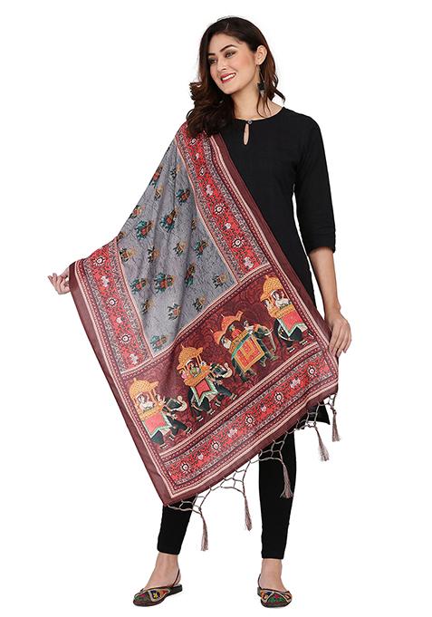 Multicolor Printed Abstract Print Cotton Dupatta