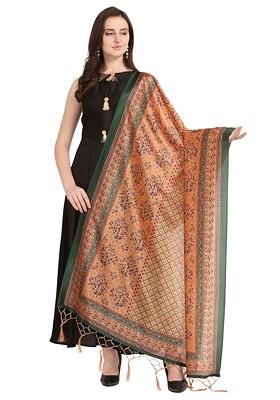 Multicolour Printed Silk Dupatta