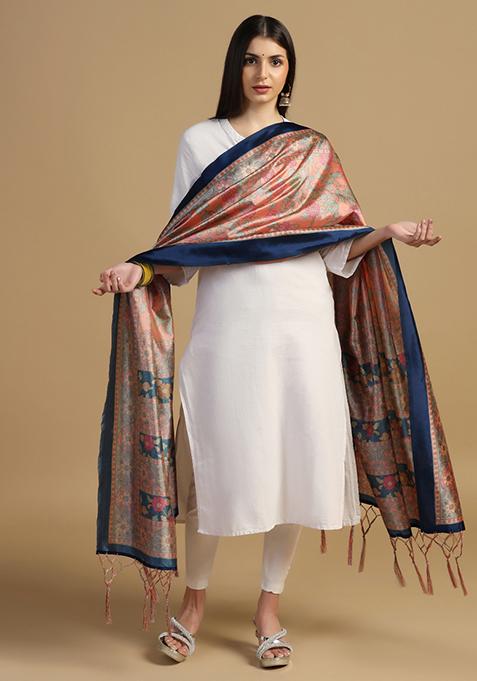 Green Abstract Print Art Silk Dupatta