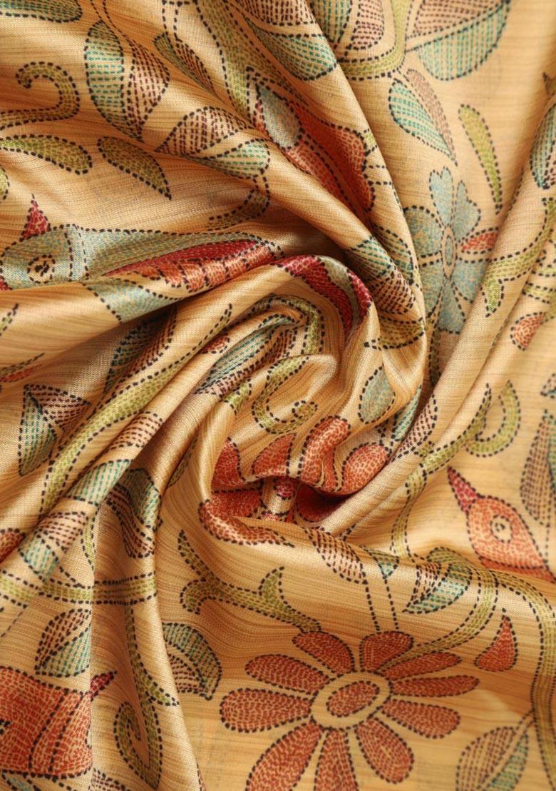 Multi Embroidered Silk Dupatta