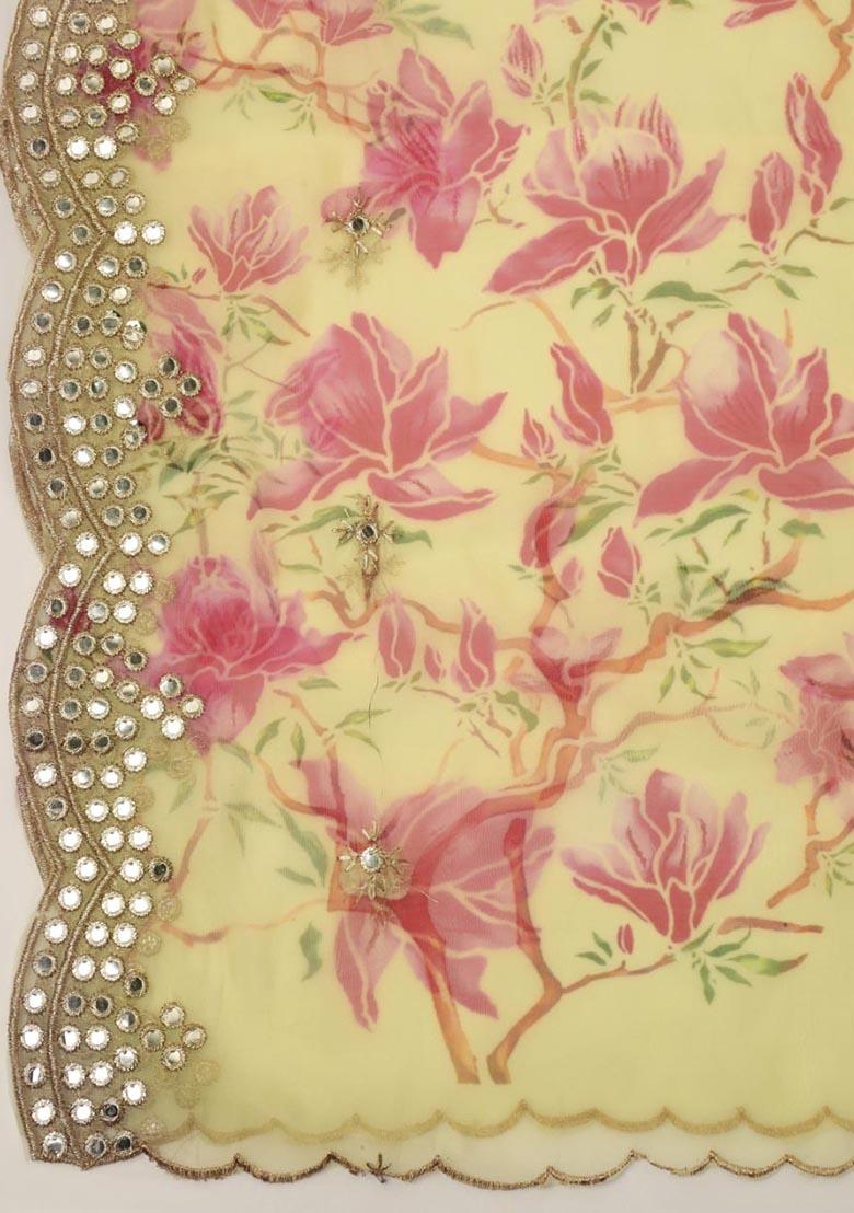 Multi Embroidered Orgenza Dupatta