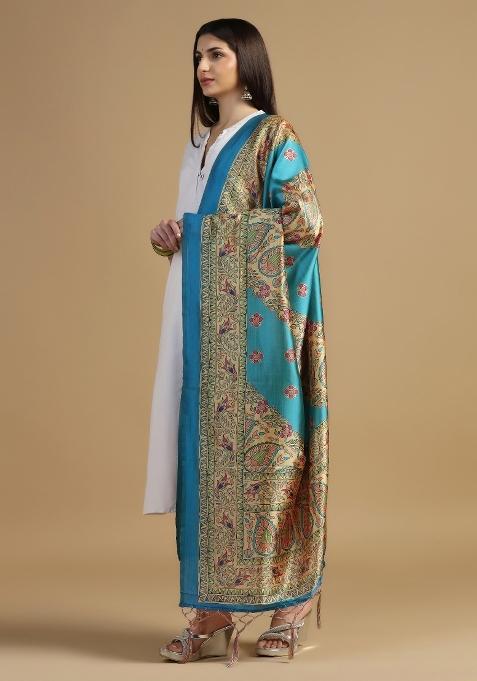 Multi Color Digital Print Silk Dupatta