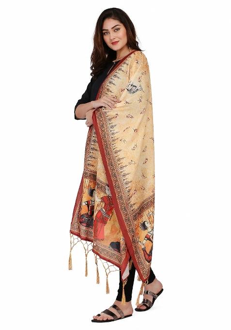Multi Color Digital Print Cotton Dupatta