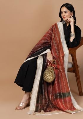 Red Digital Print Cotton Dupatta