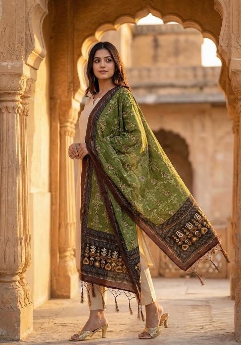 Multi Color Digital Print Silk Dupatta