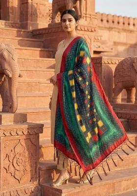 Multi Color Digital Print Silk Dupatta