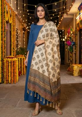 Green Digital Print Silk Dupatta
