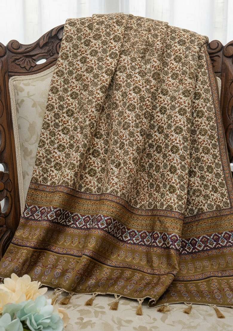 Green Digital Print Silk Dupatta - Indya