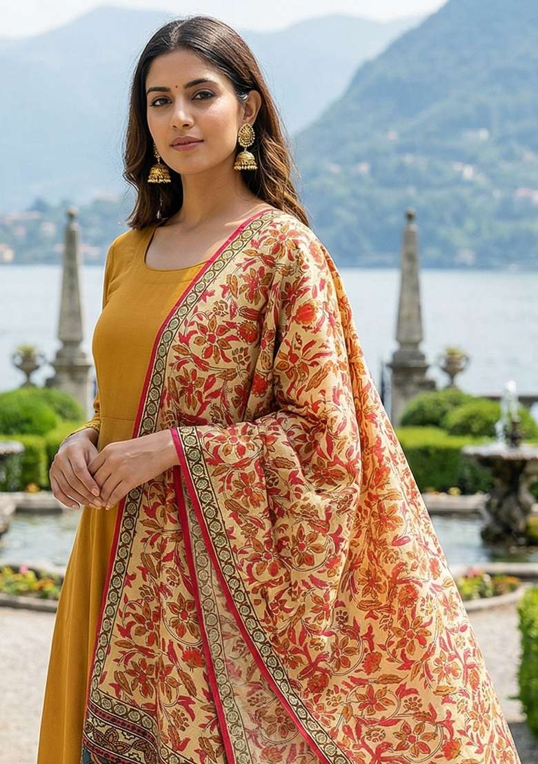 Pink Digital Print Silk Dupatta - Indya