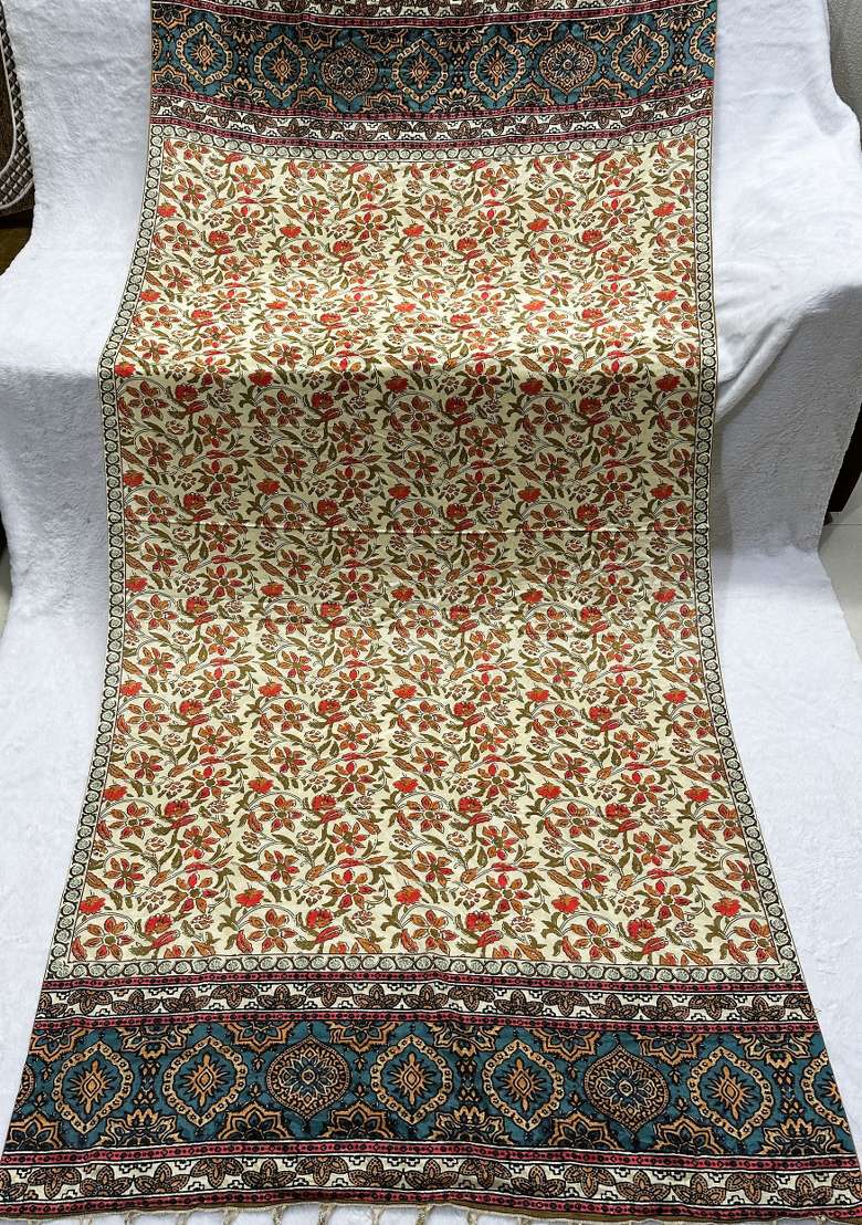 Green Digital Print Silk Dupatta - Indya