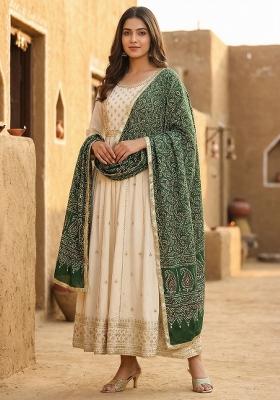 Green Digital Print Cotton Dupatta