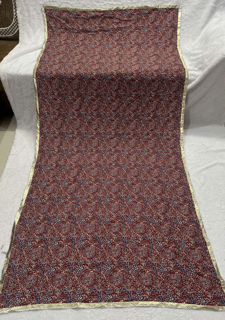 Maroon Digital Print Cotton Dupatta - Indya