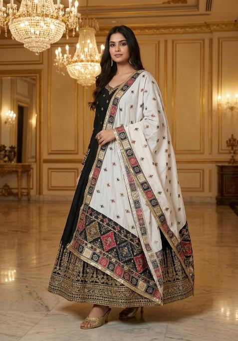 White Digital Print Cotton Dupatta