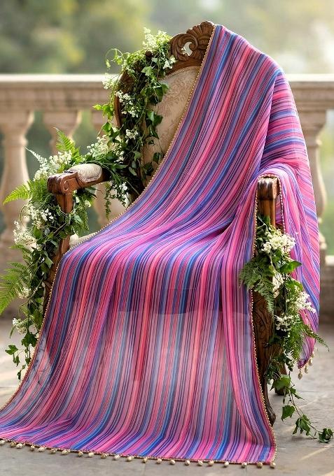 Multicolor Printed Georgette Dupatta