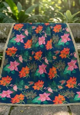 Blue Printed Georgette Dupatta