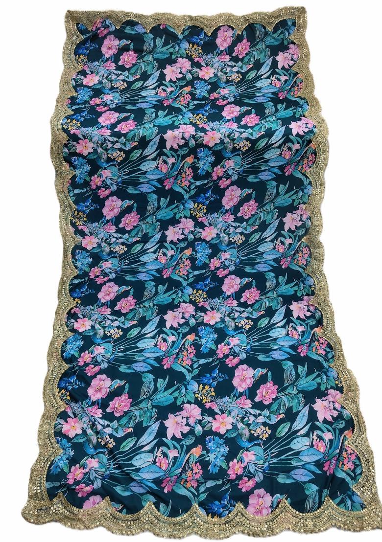 Rama Printed Georgette Dupatta - Indya