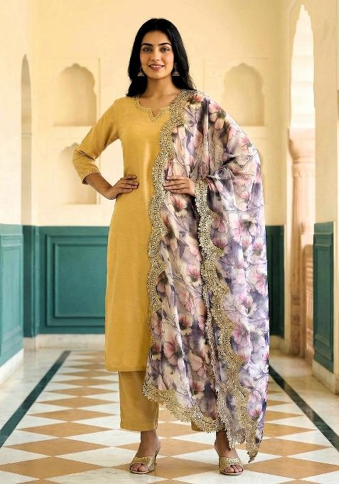 Jambli Printed Satin Dupatta