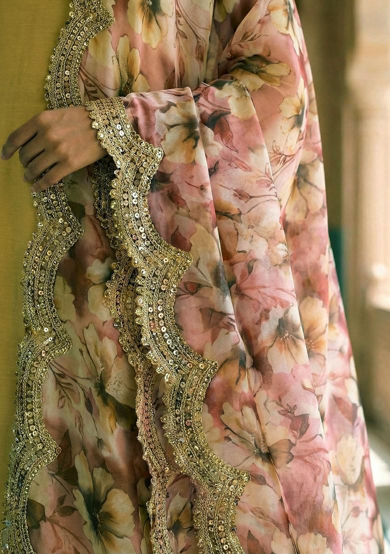 Maroon Printed Satin Dupatta - Indya