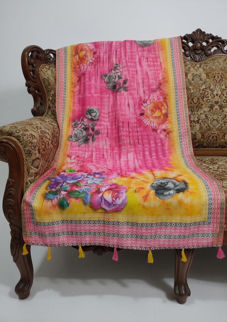 Multicolor Printed Cotton Dupatta - Indya
