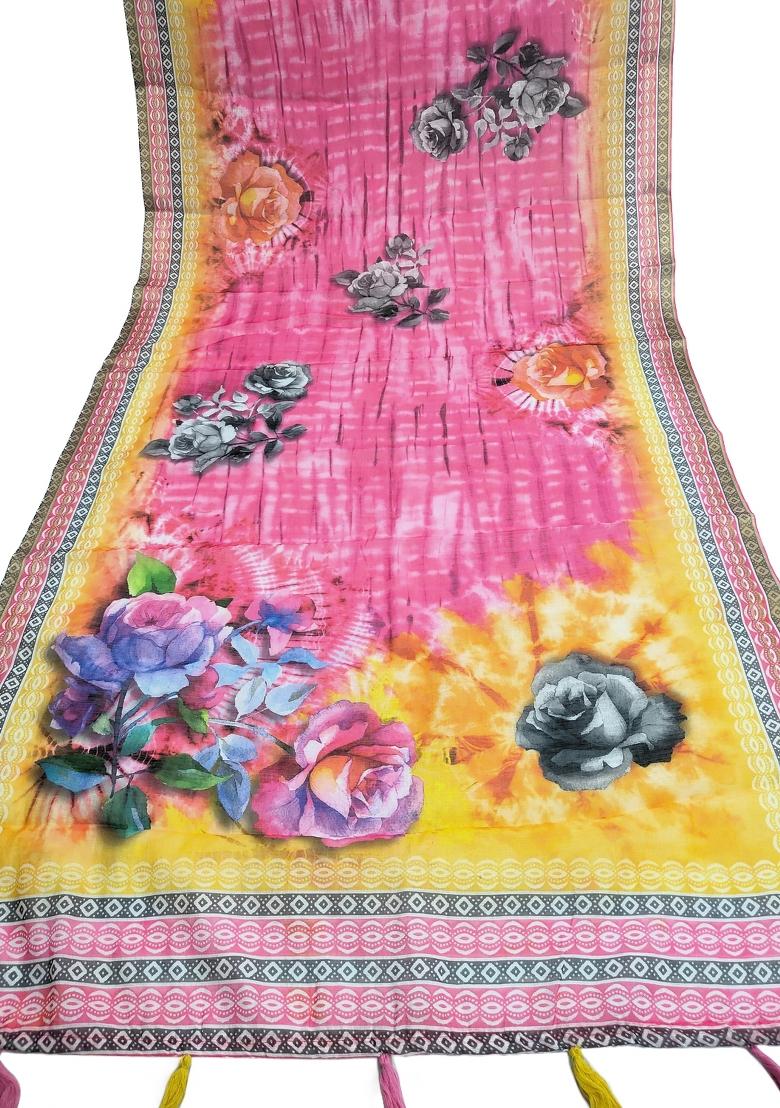 Multicolor Printed Cotton Dupatta - Indya