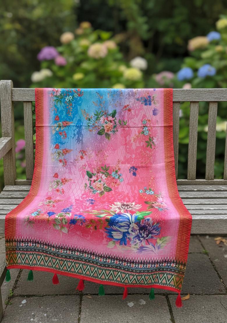 Multicolor Printed Cotton Dupatta - Indya