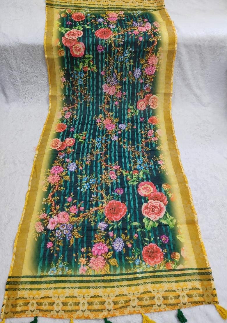 Multicolor Printed Cotton Dupatta - Indya