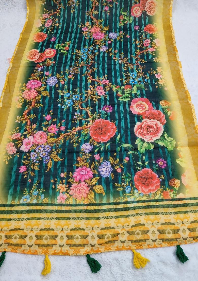 Multicolor Printed Cotton Dupatta - Indya