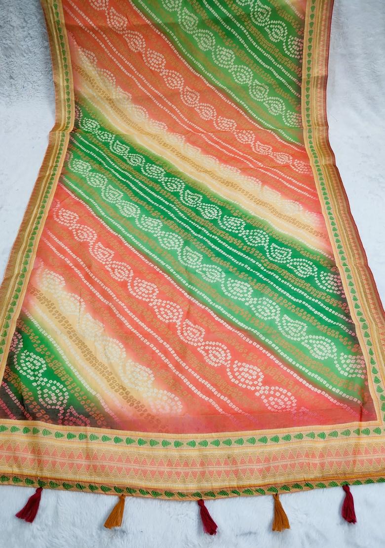 Multicolor Printed Cotton Dupatta - Indya